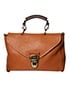 Polly Push Lock Bag, &pound;260, Handbags, Tan, Leather, Front view